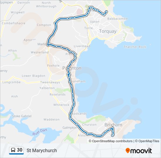 30 bus Line Map