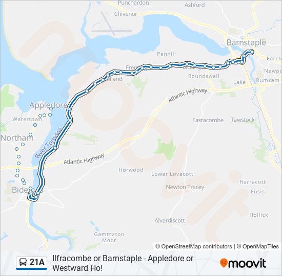 21A Bus Line Map