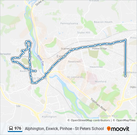 Bus 976 Route Map 976 Route: Schedules, Stops & Maps - Heavitree (Updated)