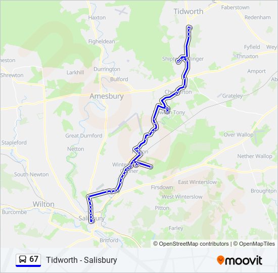 Bus 67 Route Map 67 Route: Schedules, Stops & Maps - Salisbury (Updated)