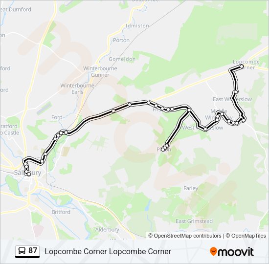 87 Bus Line Map