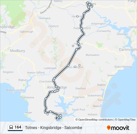 164 bus Line Map