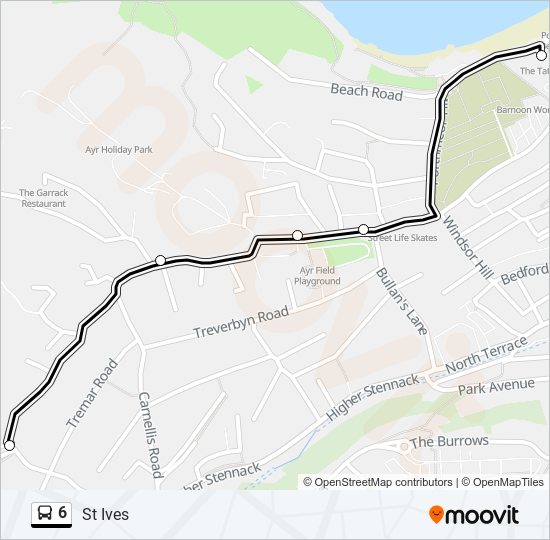 6 bus Line Map