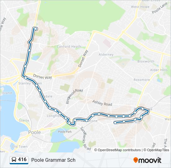 416 Bus Line Map