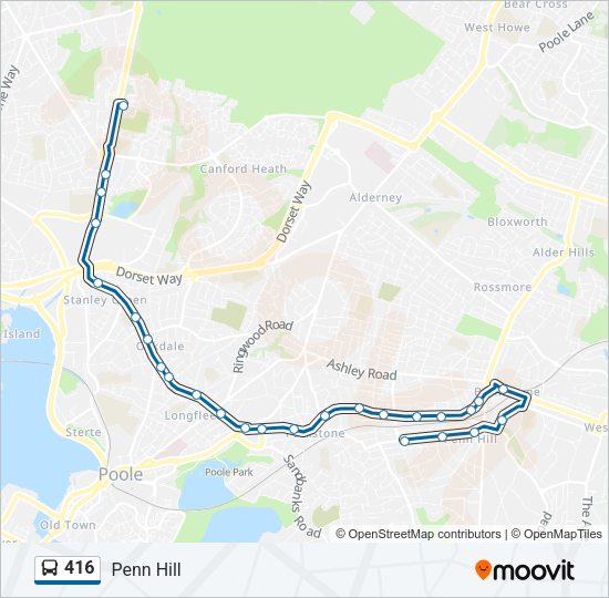 416 Bus Line Map