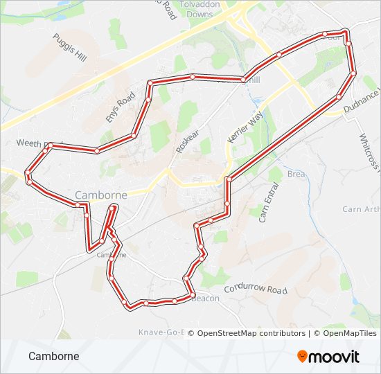 Bus 45 Route Map 45 Route: Schedules, Stops & Maps - Camborne (Updated)