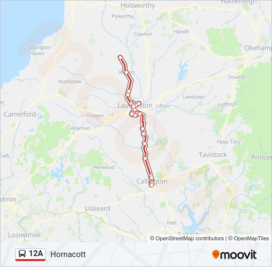 12A Bus Line Map