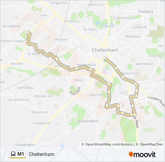 M1 Bus Route Map M1 Route: Schedules, Stops & Maps - Cheltenham (Updated)