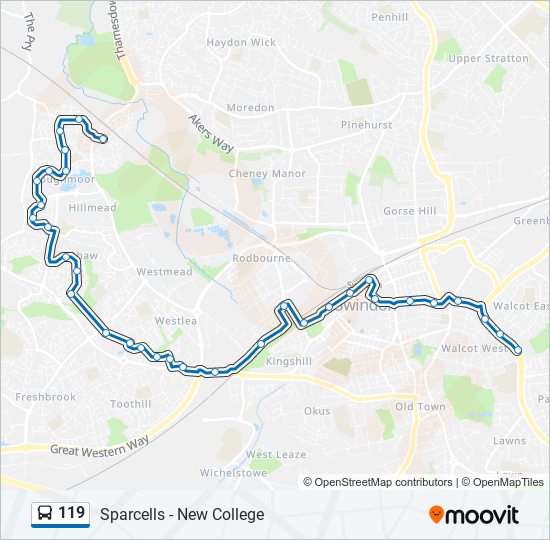 Bus 119 Route Map 119 Route: Schedules, Stops & Maps - Park North (Updated)