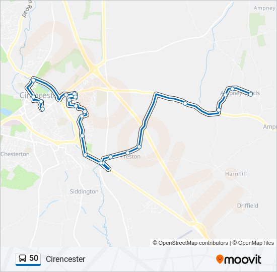 50 Bus Line Map