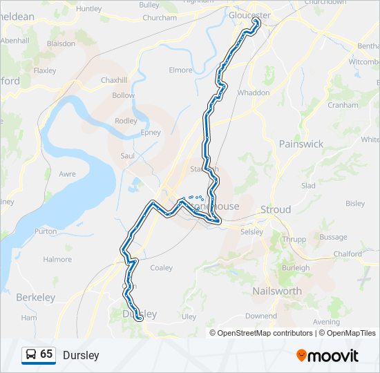 65 bus Line Map