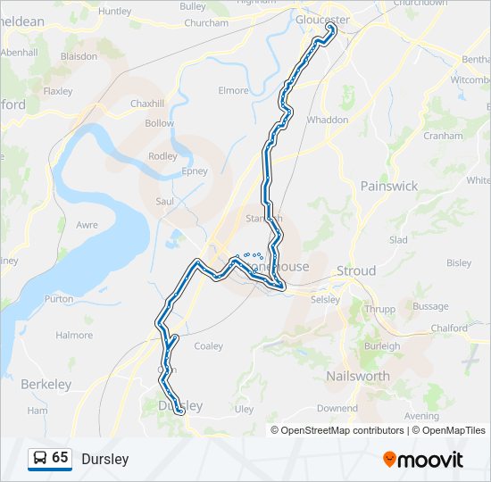 65 Bus Line Map