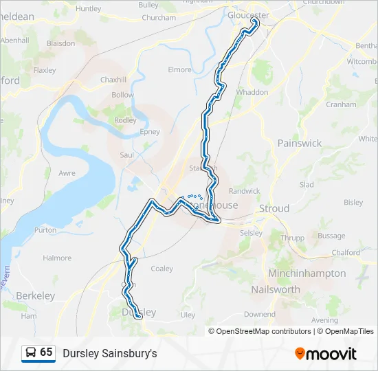 65 Route: Schedules, Stops & Maps - Dursley Sainsbury's (Updated)
