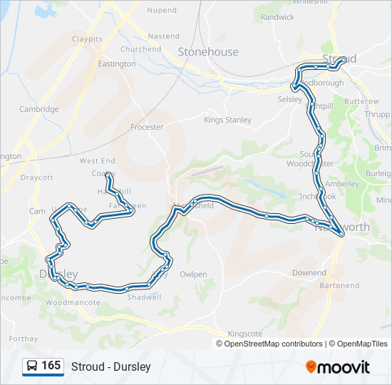 Bus 165 Route Map 165 Route: Schedules, Stops & Maps - Coaley (Updated)