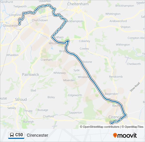 C50 Bus Line Map
