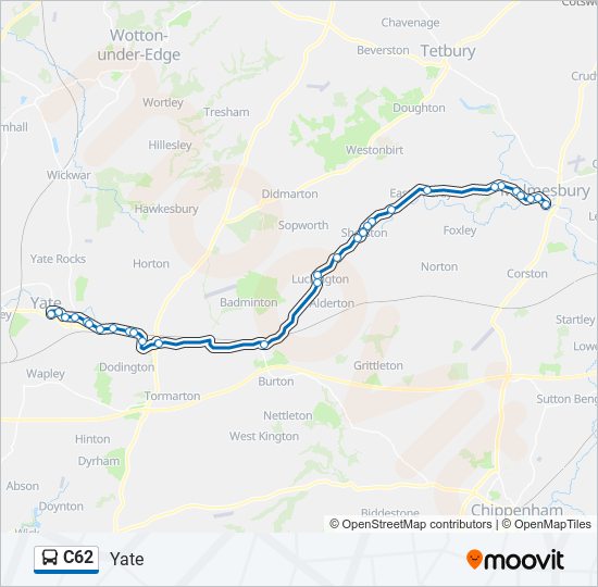 c62 Route: Schedules, Stops & Maps - Yate (Updated)