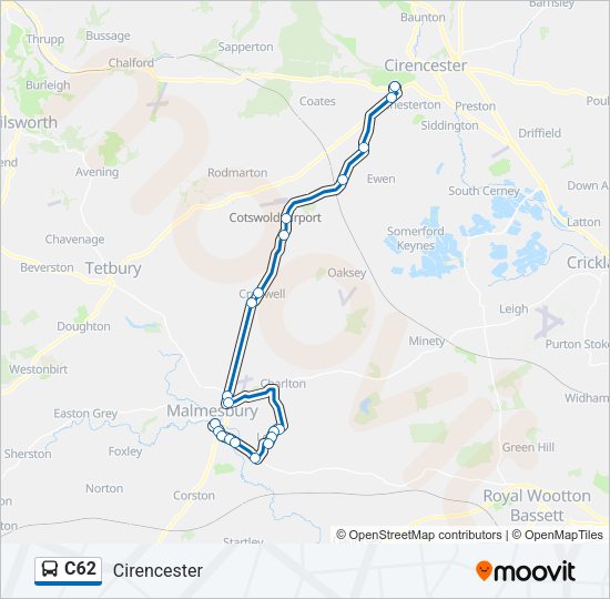 C62 Bus Line Map