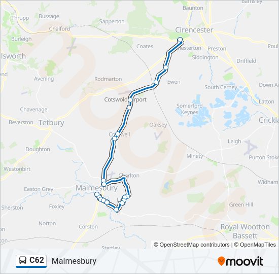 C62 Bus Line Map