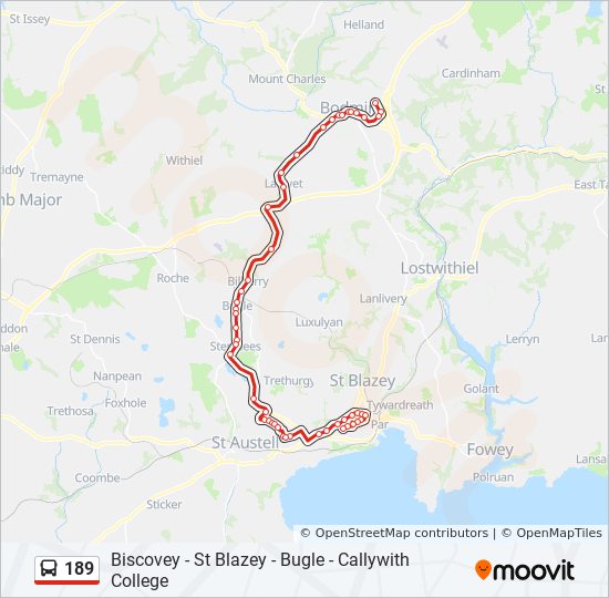 Bus 189 Route Map 189 Route: Schedules, Stops & Maps - Bodmin (Updated)