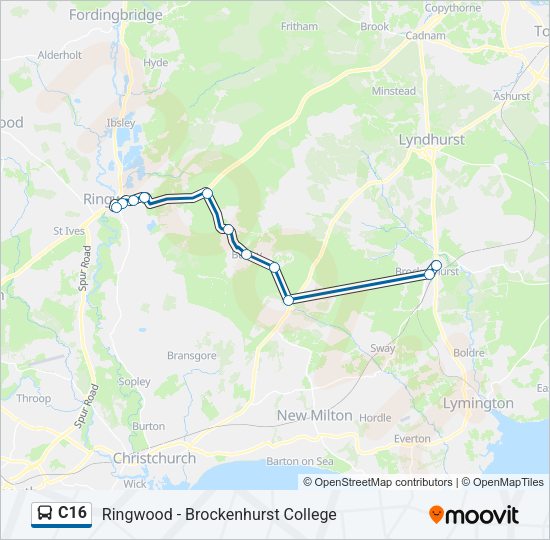 C16 Bus Line Map