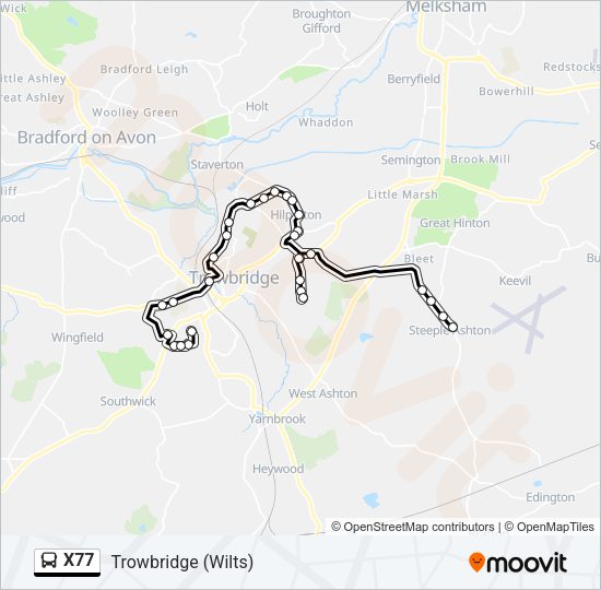 X77 Bus Line Map