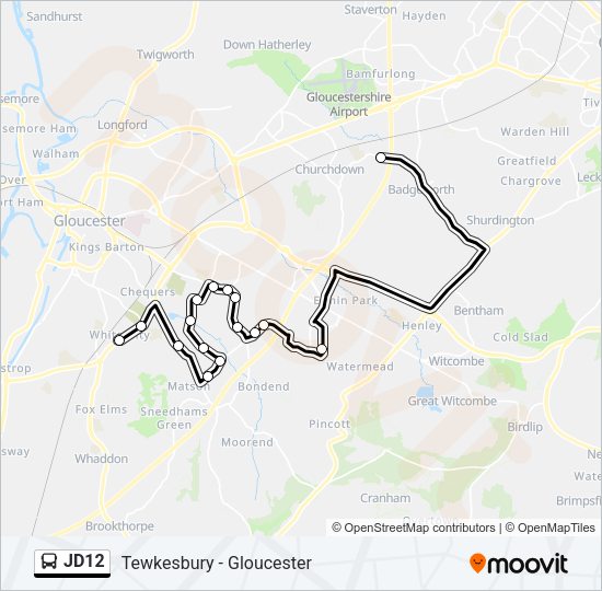 JD12 Bus Line Map