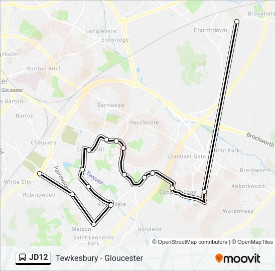 JD12 Bus Line Map