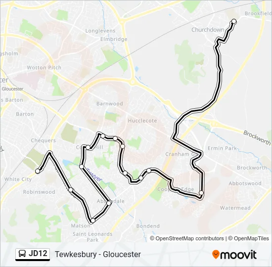 JD12 Bus Line Map