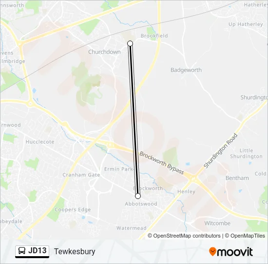 JD13 Bus Line Map