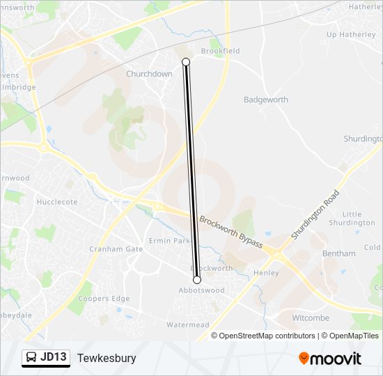 JD13 Bus Line Map