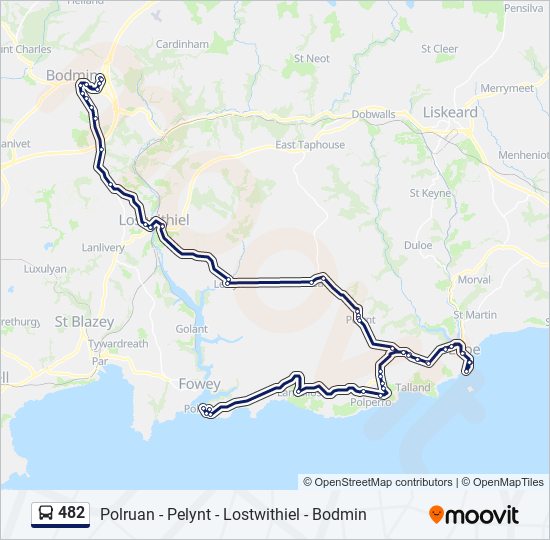 482 Route: Schedules, Stops & Maps - Bodmin (Updated)