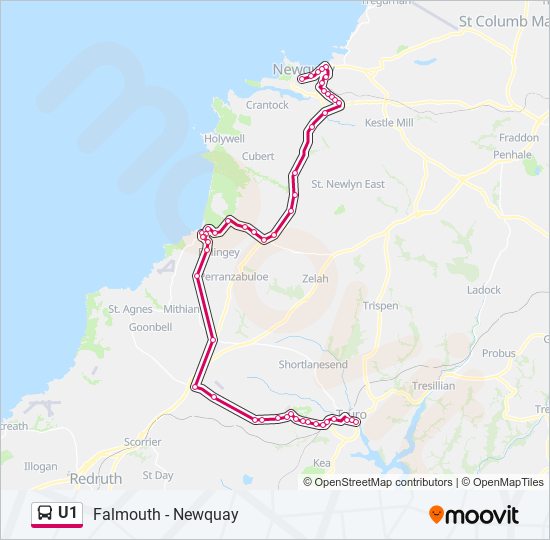 u1 Route Schedules, Stops & Maps Truro (Updated)
