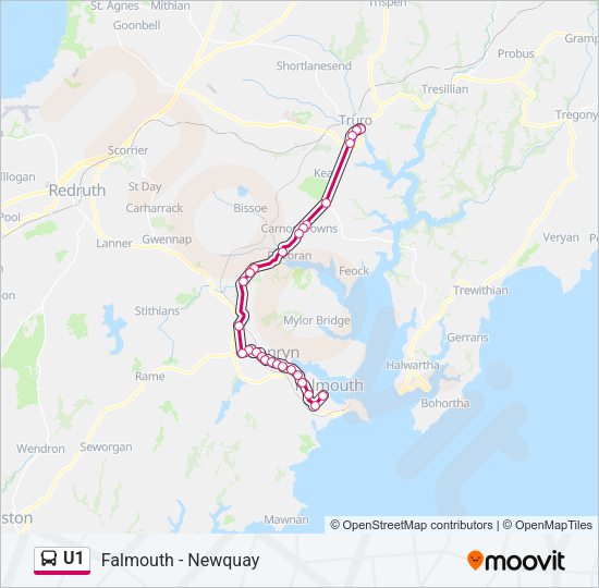 U1 Bus Line Map