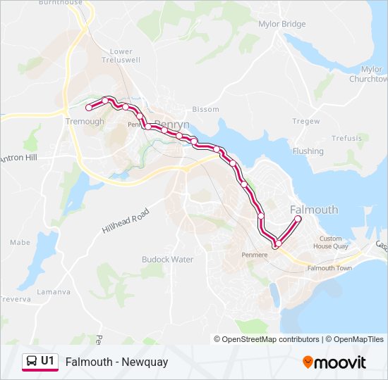 U1 Bus Line Map