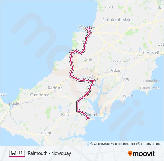 U1 bus Line Map