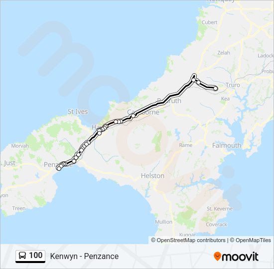 100 Bus Line Map