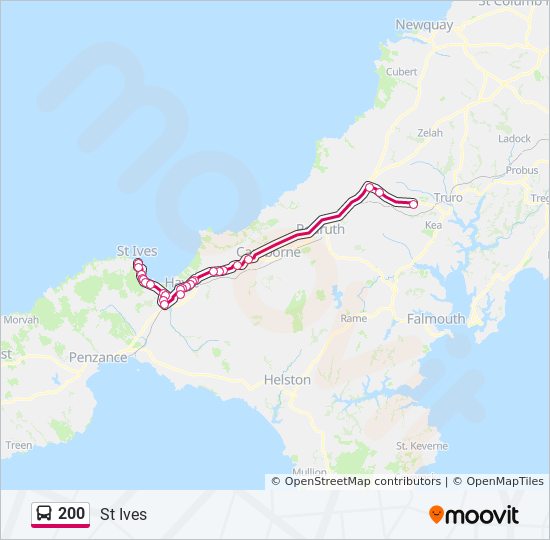 200 bus Line Map