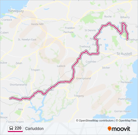 220 Bus Line Map
