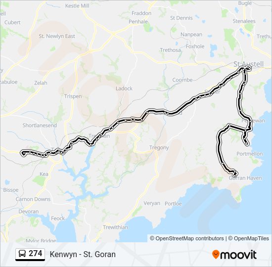 274 Bus Line Map