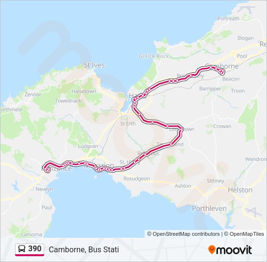 390 Bus Line Map