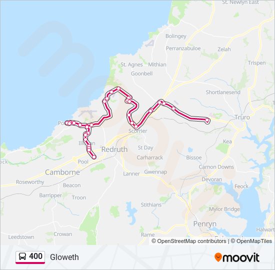 400 bus Line Map