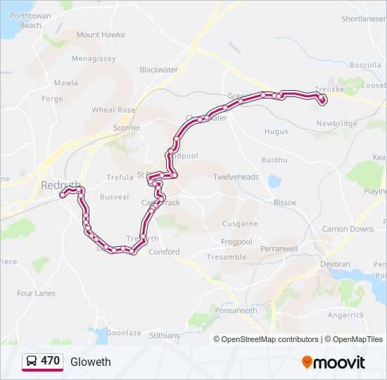 470 bus Line Map