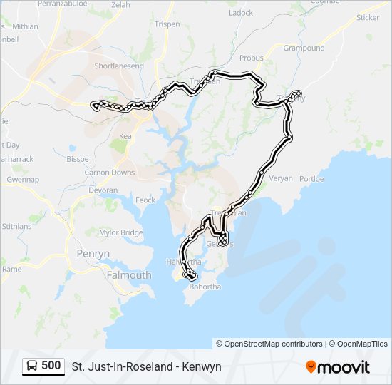 500 Bus Line Map