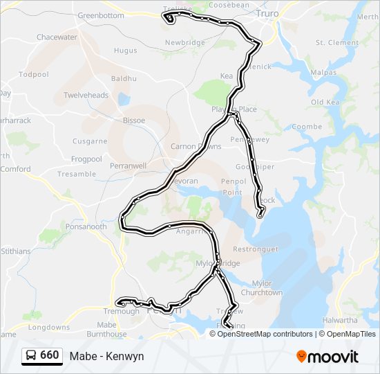 660 Bus Line Map