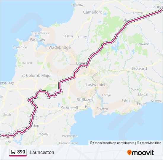 890 bus Line Map