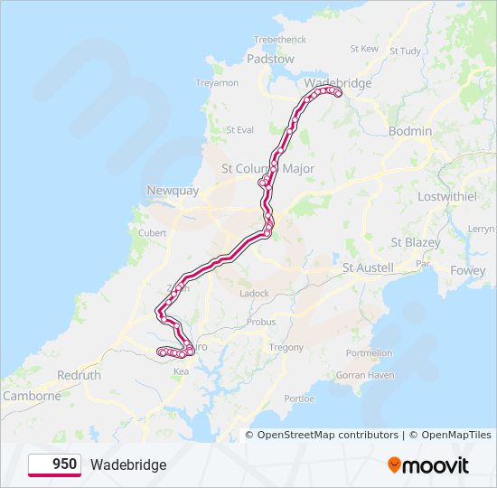 950 Route: Schedules, Stops & Maps - Wadebridge (updated)