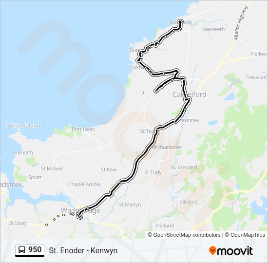 950 Bus Line Map