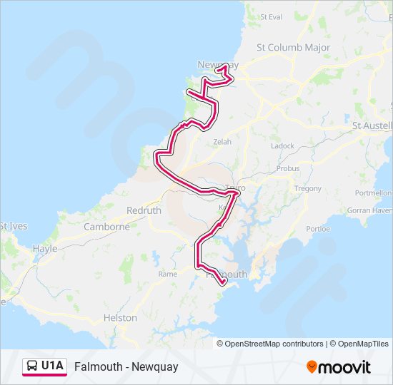 u1a Route: Schedules, Stops & Maps - Falmouth (Updated)