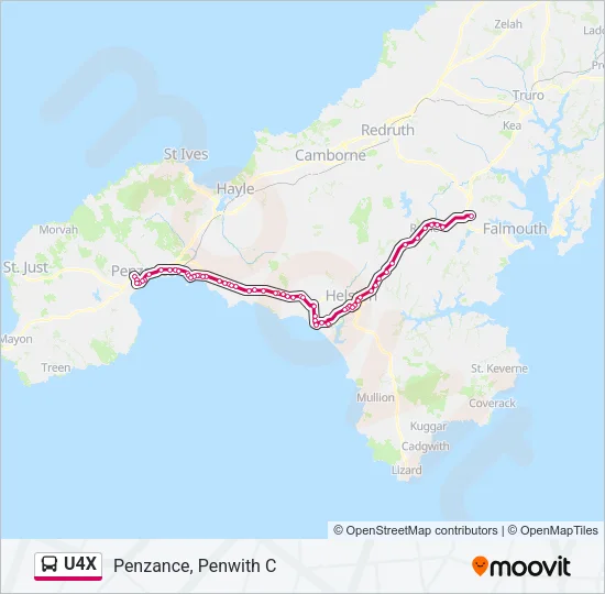 U4X Bus Line Map