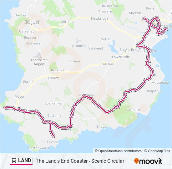 land Route Schedules Stops Maps Lands End Updated